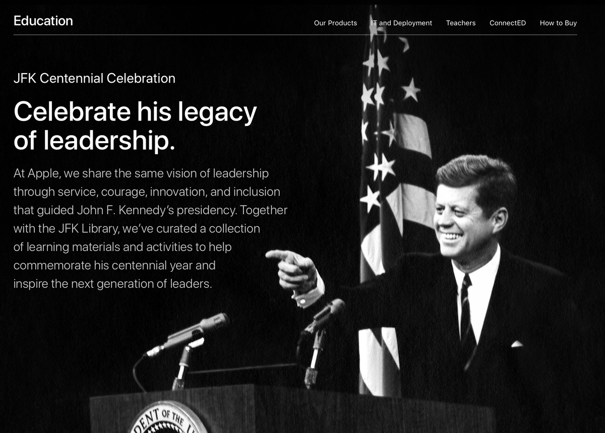 L'image du soir : Apple rend hommage à John F. Kennedy