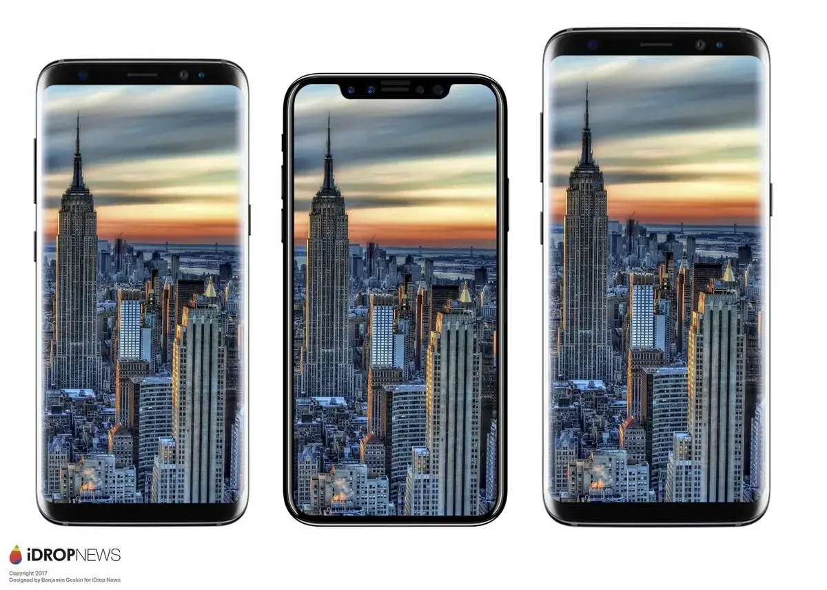 iPhone 8 : les maquettes comparées aux Galaxy S8 et à d'autres smartphones