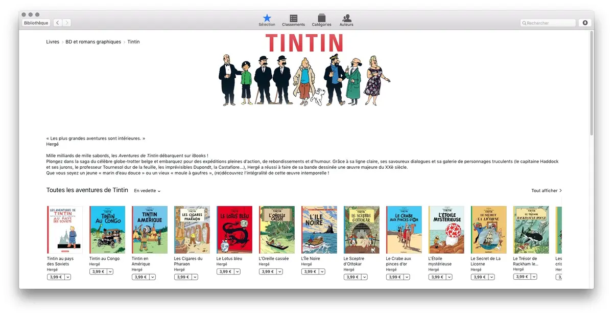כל ההרפתקאות של טינטין זמינות בחנות iBooks!