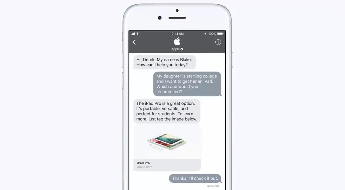 Un "Business chat" via iMessage sur iOS 11, pour facibiliter les relations professionnelles