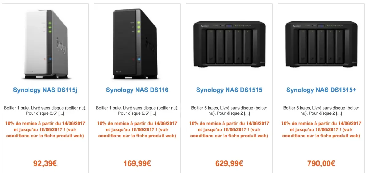 Bon plan : 10% sur les NAS Synology et des réductions sur des disques certifiés NAS