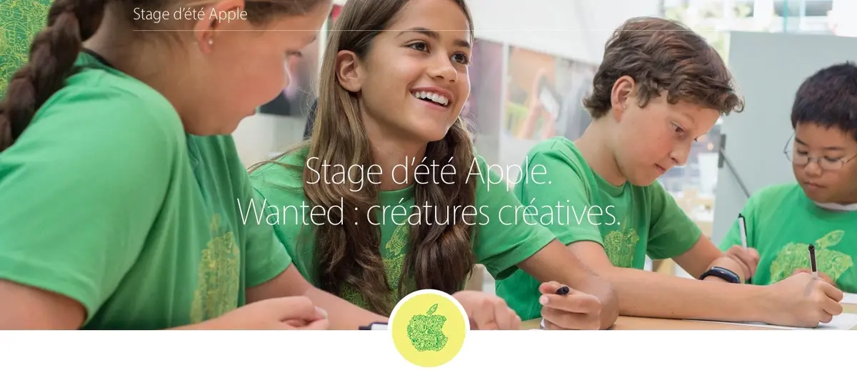 Apple propose ses "stages d'été" en Apple Store pour les enfants (gratuits sur inscription)