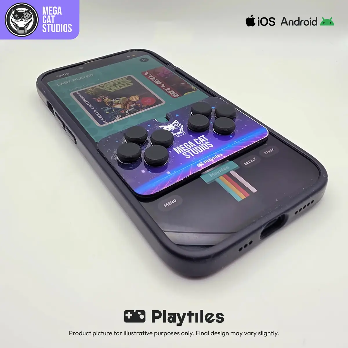 Playtiles, la manette fran&ccedil;aise &agrave; coller sur l'&eacute;cran s'offre une &eacute;dition r&eacute;tro avec Mega Cat Studios