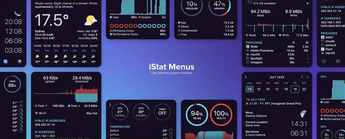 L&rsquo;app Mac du jour&nbsp;: iStat Menus vous affiche la sant&eacute; de votre ordinateur