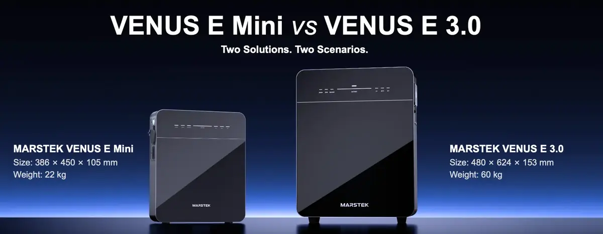 Marstek pr&eacute;sente ses nouvelles batteries solaires VENUS E Mini, Venus E 4.0 et Venus E Max&nbsp;!