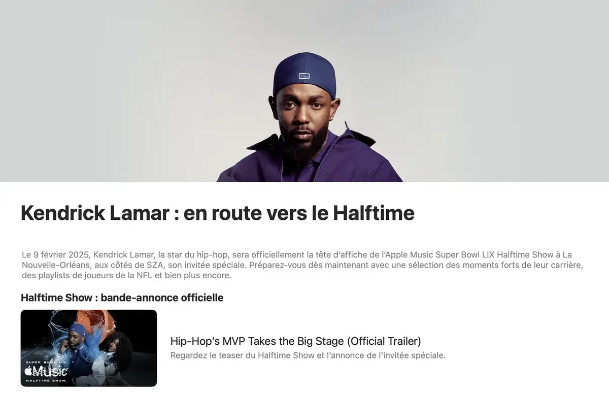 Apple Music et le Super Bowl : une semaine dédiée à Kendrick Lamar !