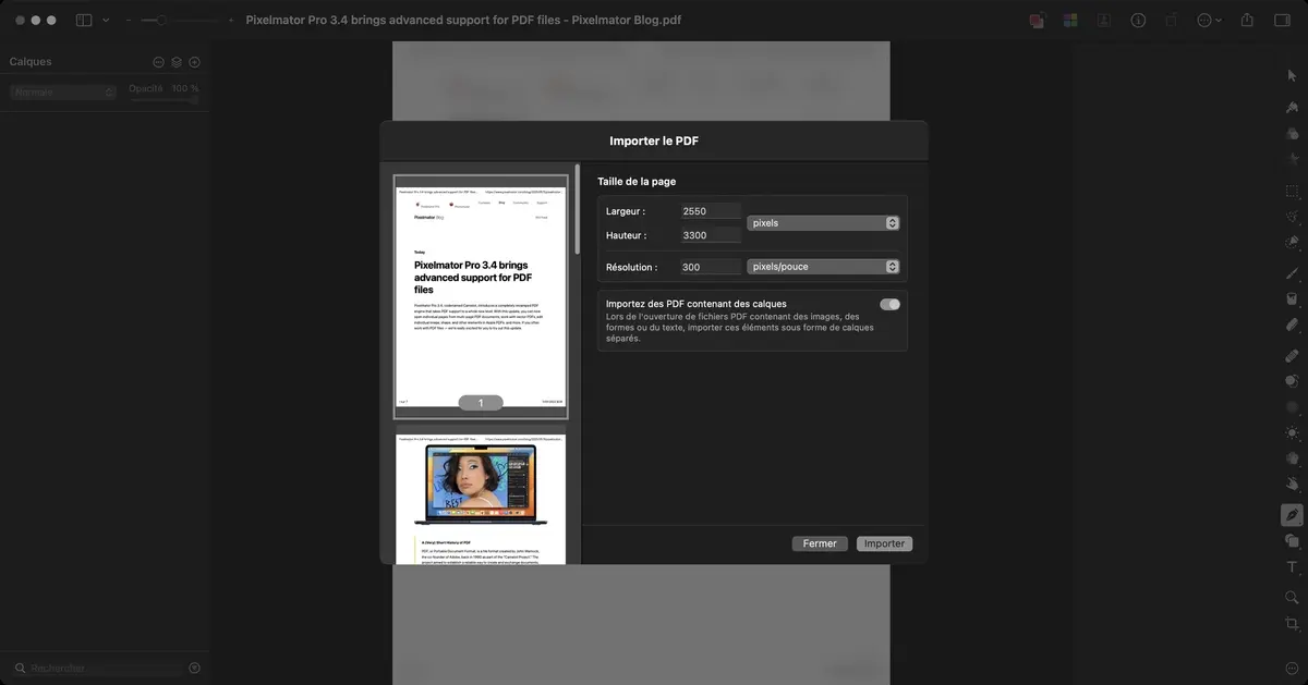 Pixelmator Pro 3.4 permet enfin de travailler correctement en PDF