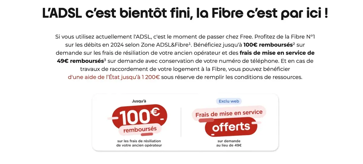 Free lance un site pour savoir quand l'ADSL sera coupé chez vous