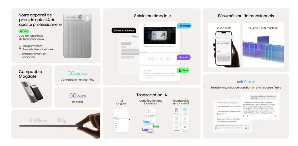 Plaud Note et Plaud NotePin, ces minis enregistreurs de notes IA, sont à -20%