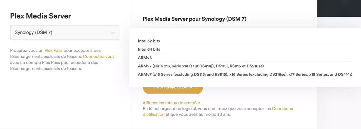 Aucune version n'est actuellement compatible avec le DS223