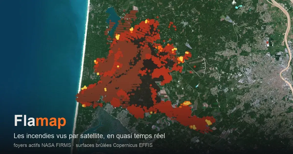 Apr&egrave;s CovidTracker, Guillaume Rozier lance Flamap pour suivre les incendies depuis l'espace