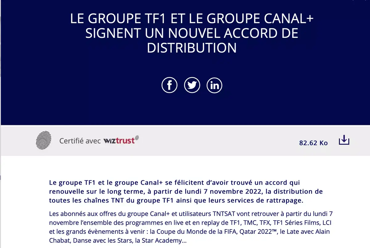 Fin de conflit : Canal+ rediffuse à nouveau les chaînes de TF1