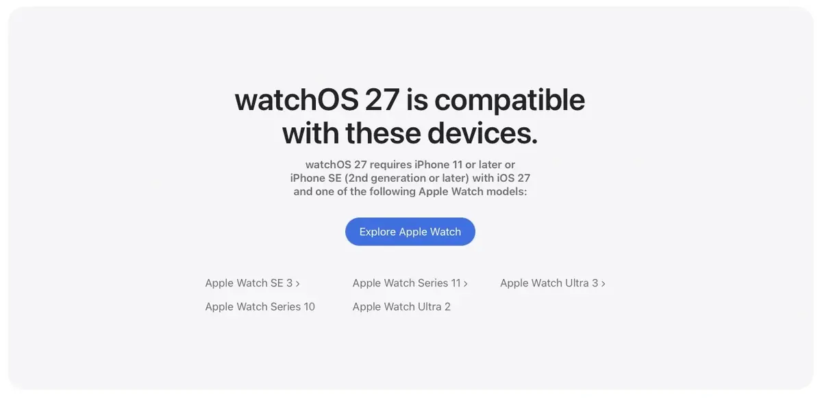 Toutes les nouveaut&eacute;s de watchOS 27