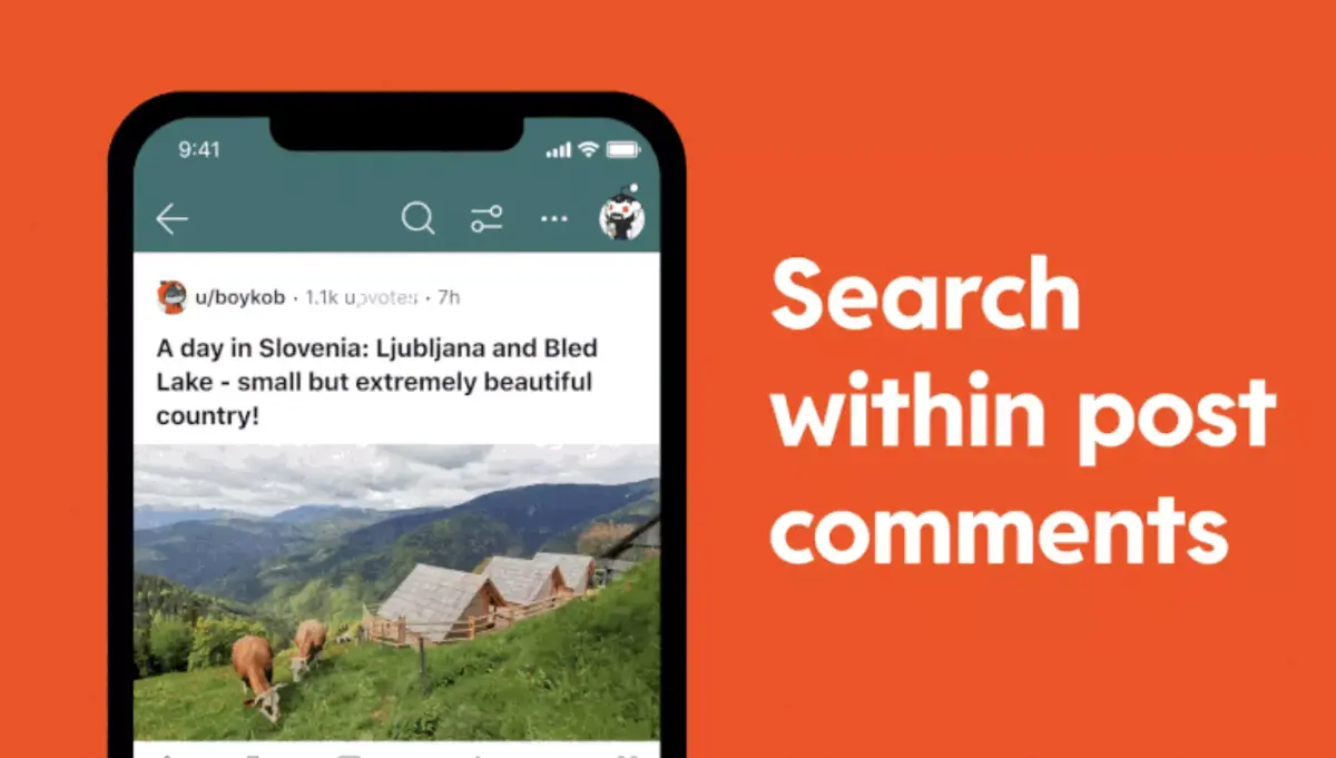 L'App Reddit permet de faire des recherches dans les commentaires