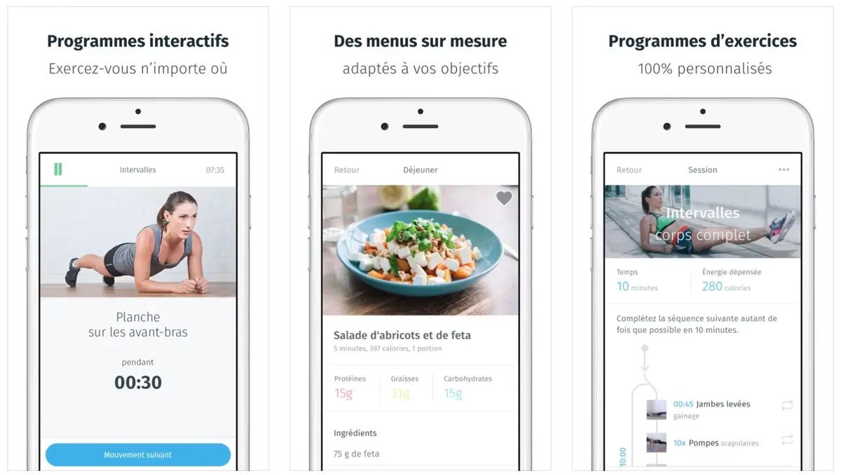 Le coach sportif 8fit apprend de nouvelles options pour organiser les repas