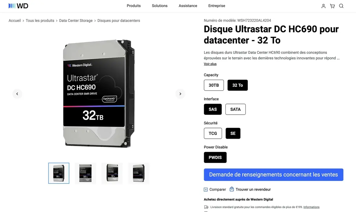 Western Digital annonce un disque dur de 40 To et promet 100 To d'ici 2029