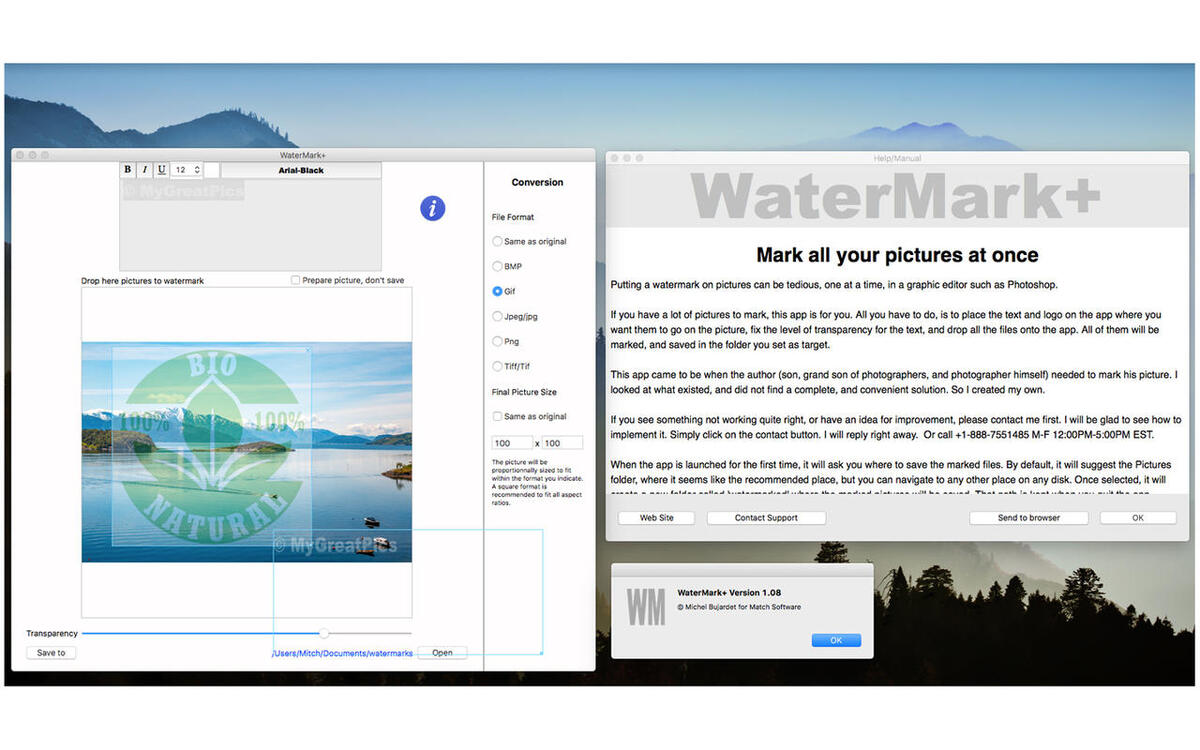 WaterMark+ est gratuit pour la première fois sur Mac