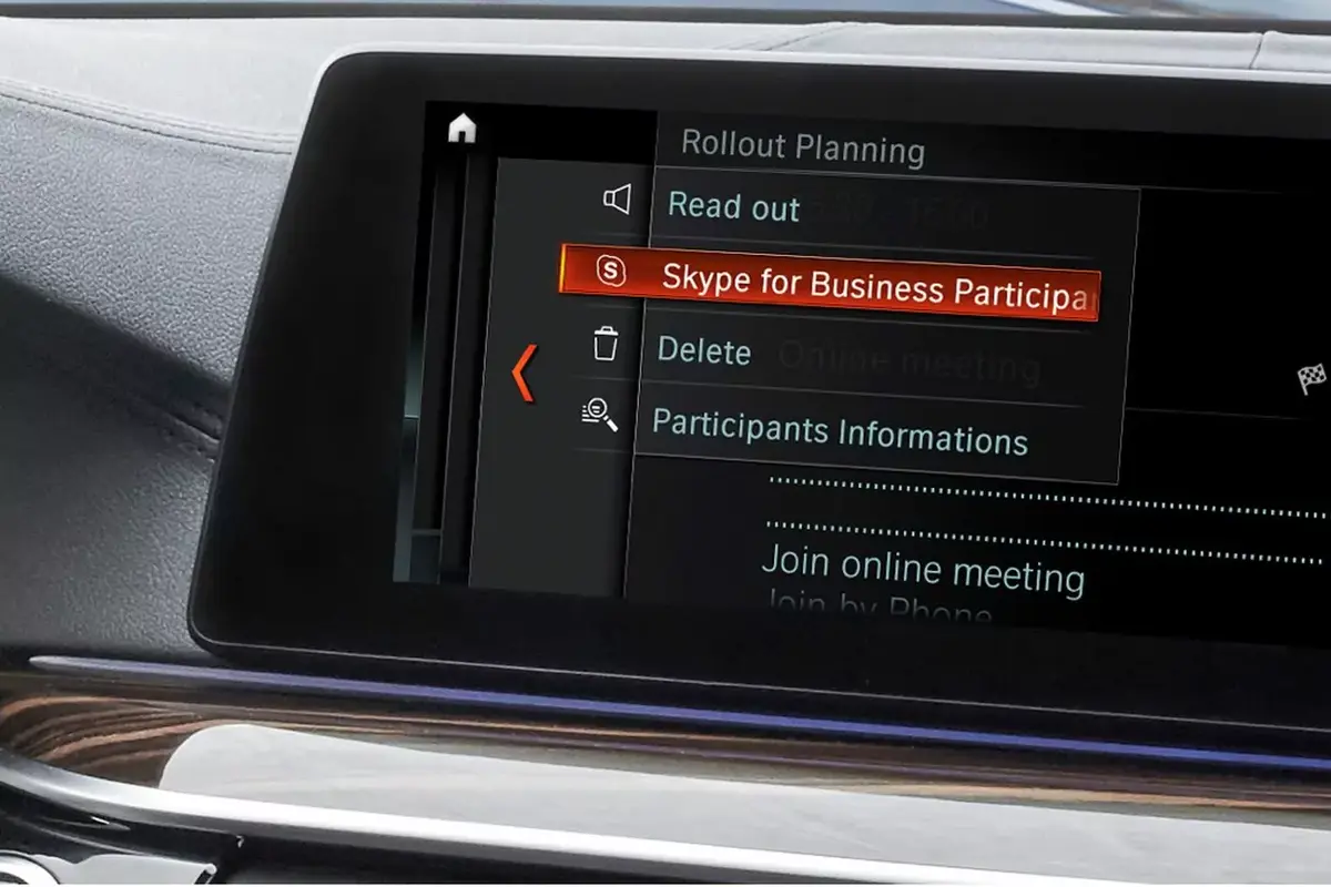 Skype for Business embarque dans le tableau de bord des BMW