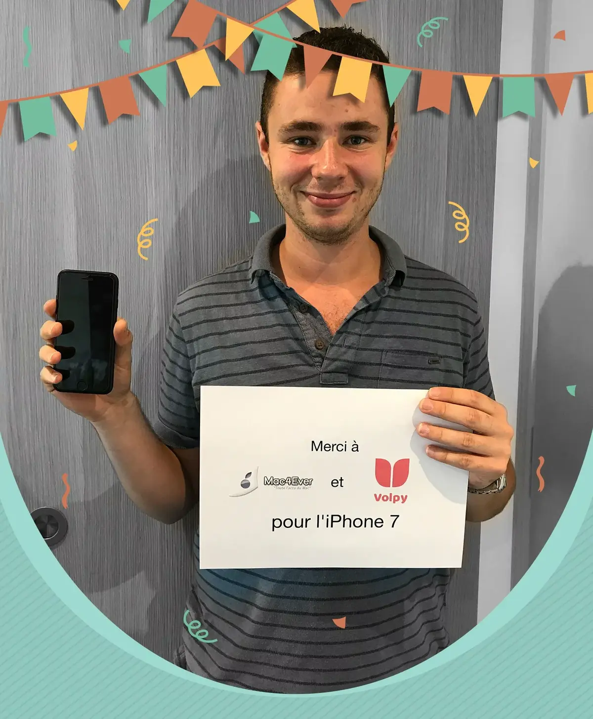 Concours iPhone 7/ Volpy : bravo à notre gagnant !