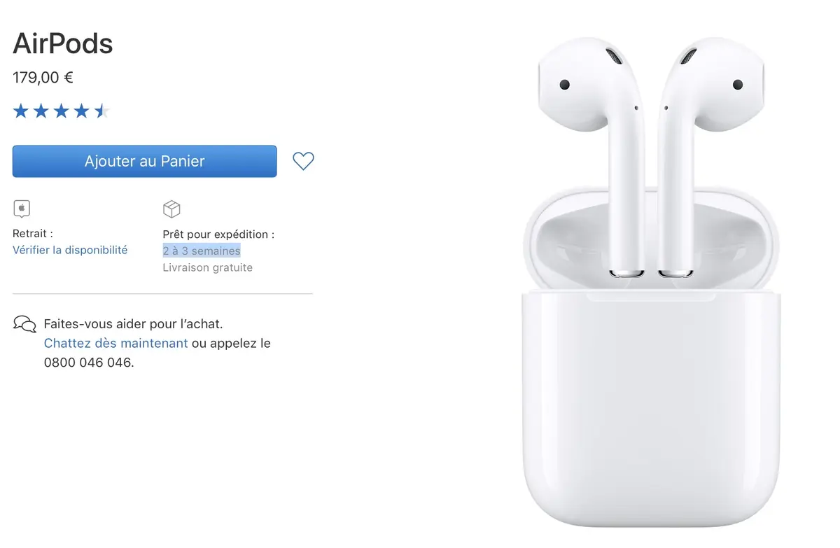 Les délais de livraison des AirPods se réduisent (un peu)