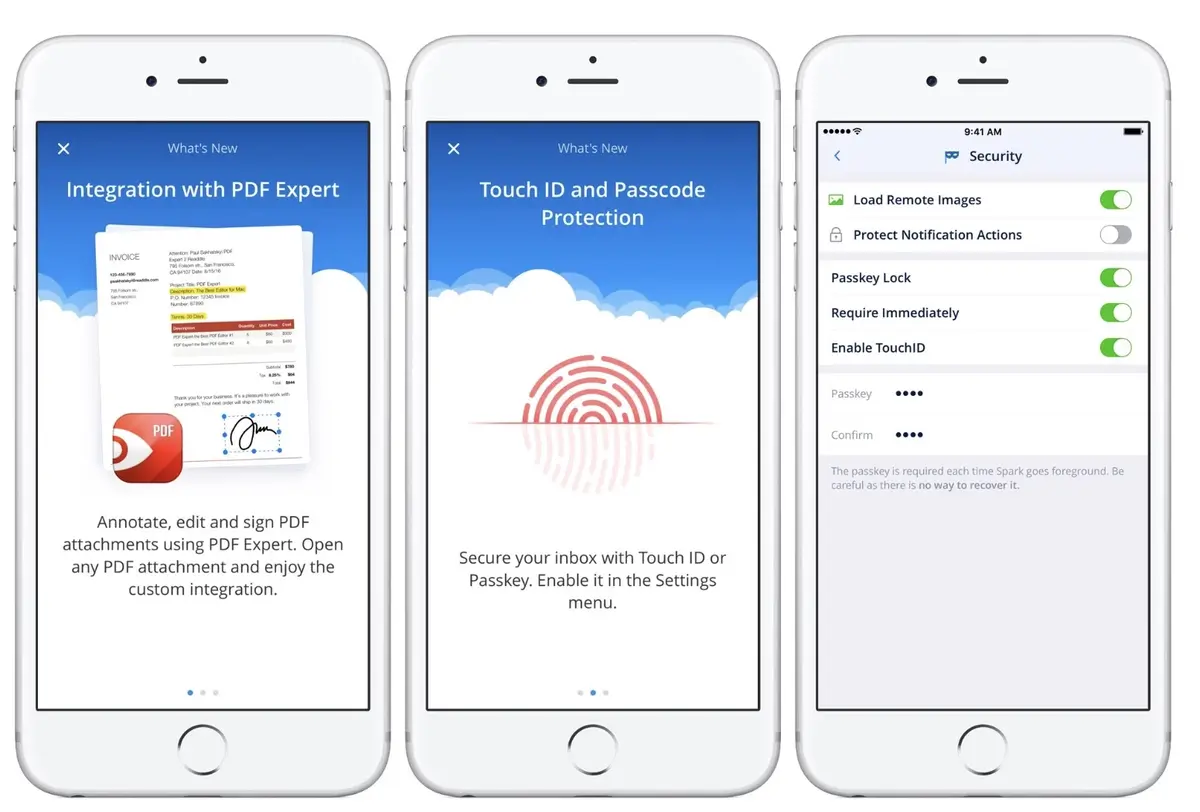 E-mail : Spark (pour Mac et iOS) améliore l'exportation et prend en charge TouchID