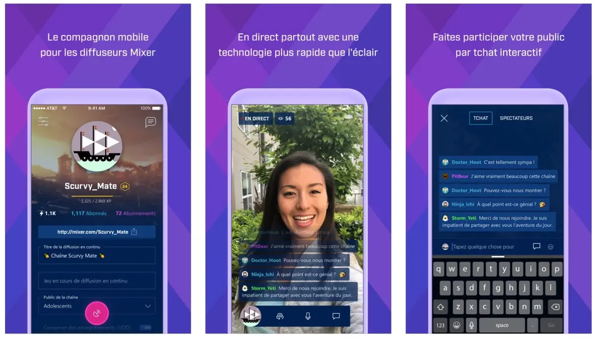 Mixer Create streame en direct depuis l'iPhone pendant les parties de jeu vidéo