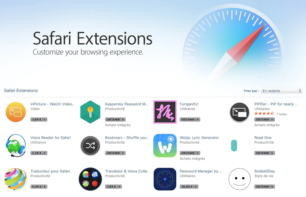 Les extensions de Safari débarquent timidement dans le Mac App Store