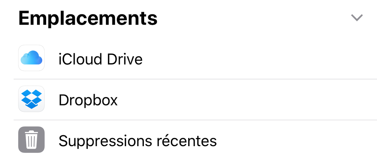 Dropbox s'installe dans l'application Fichiers d'iOS 11