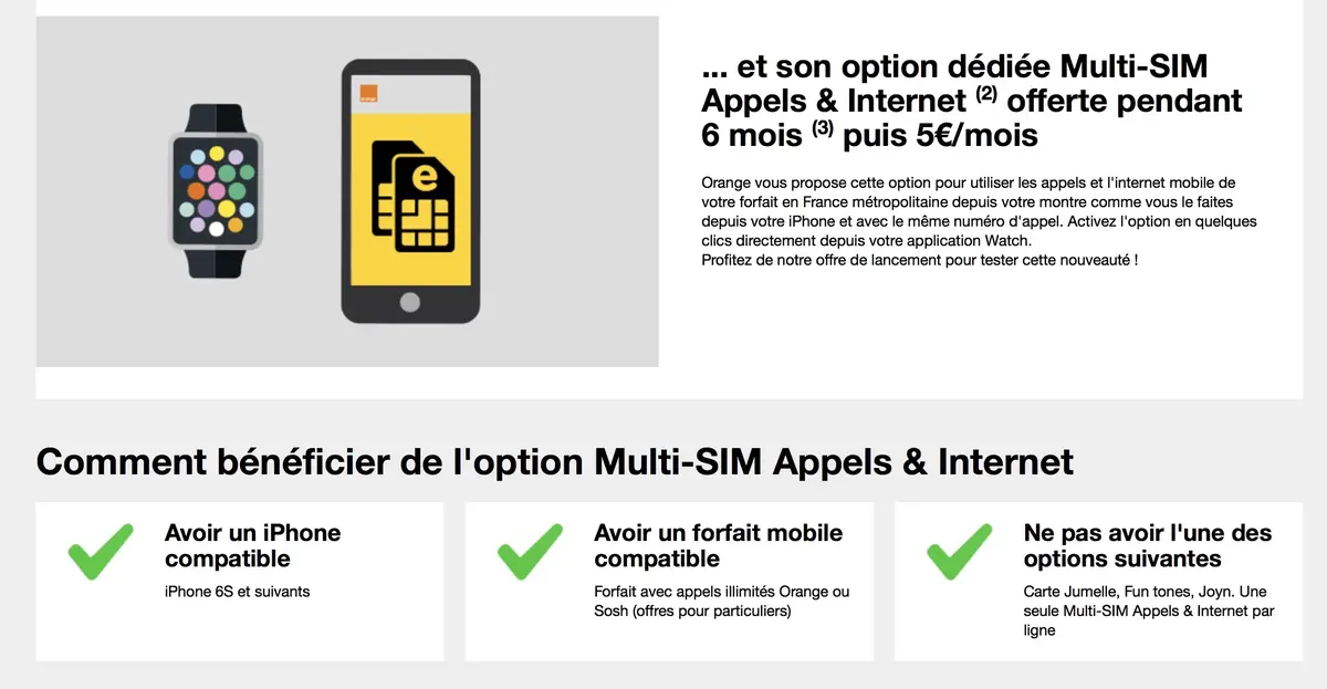 Apple Watch 4G : +5€ par mois pour Orange/Sosh, forfait "inOne Mobile" chez Swisscom