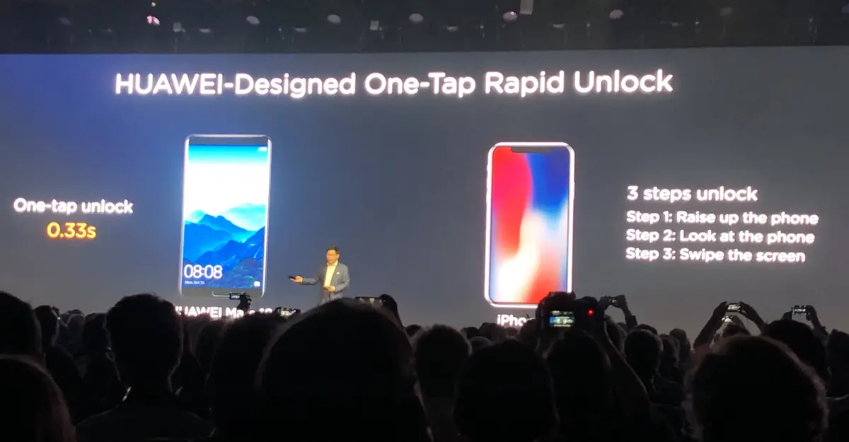 L'image du jour : quand Huawei se moque de l'iPhone X et de Face ID jugé "trop lent"