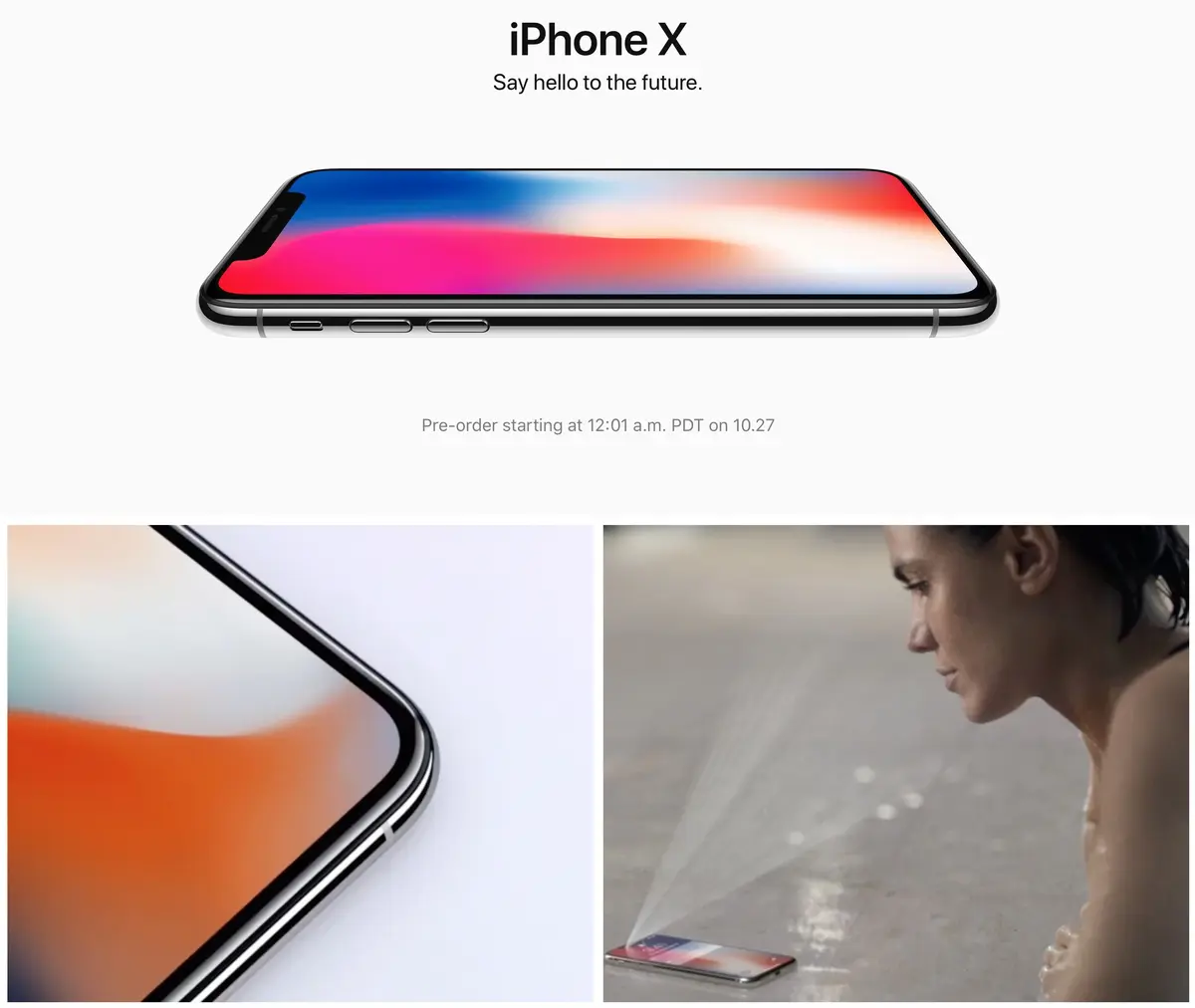 L'iPhone X star d'Apple.com avant l'ouverture des précommandes