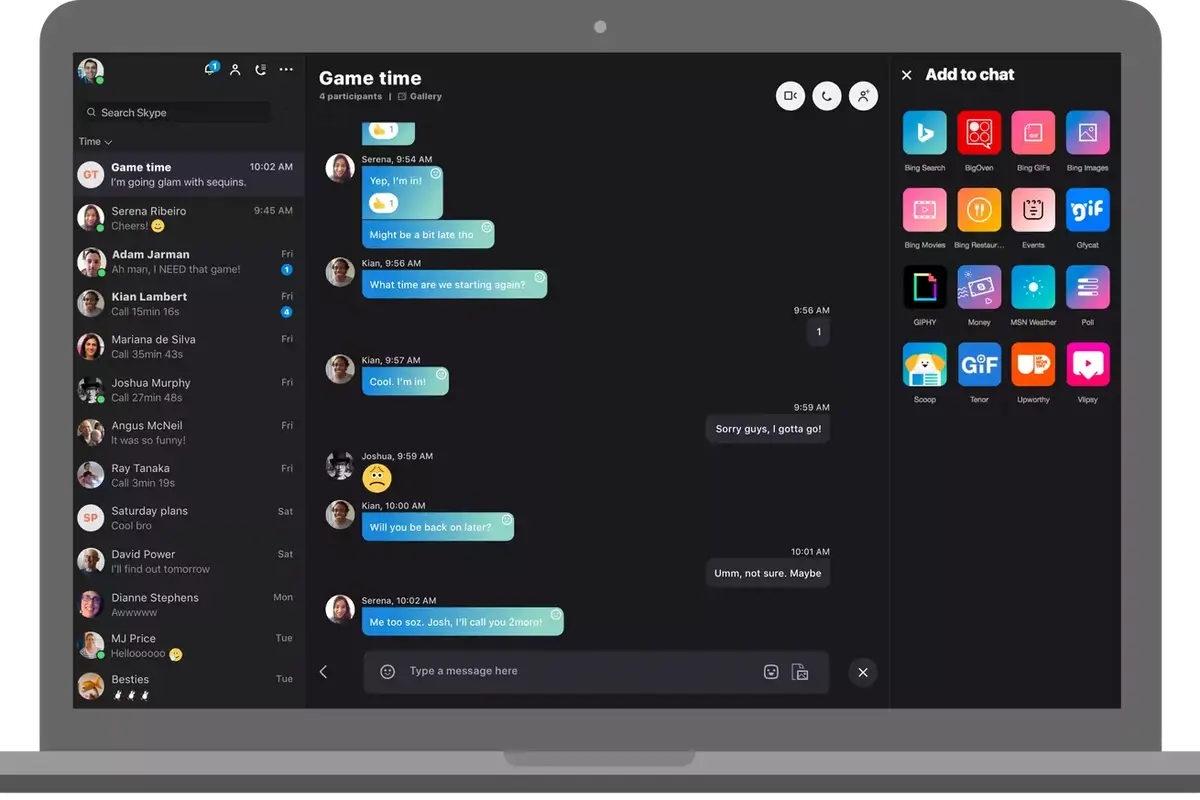 Skype modernise ses interfaces sur Mac