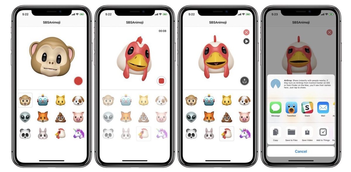 Une application (non-officielle) permet de jouer avec les Animojis