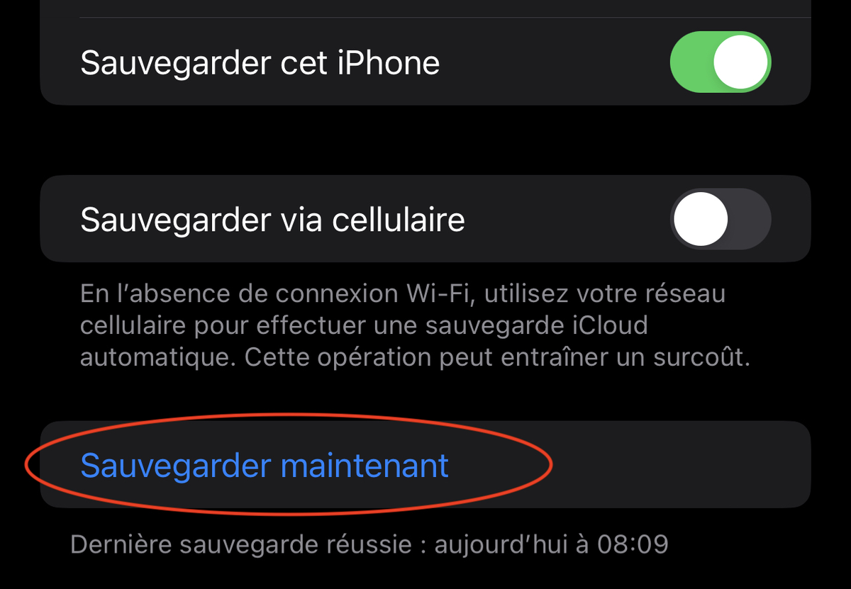 Comment sauvegarder un iPhone avant le passage à iOS 16