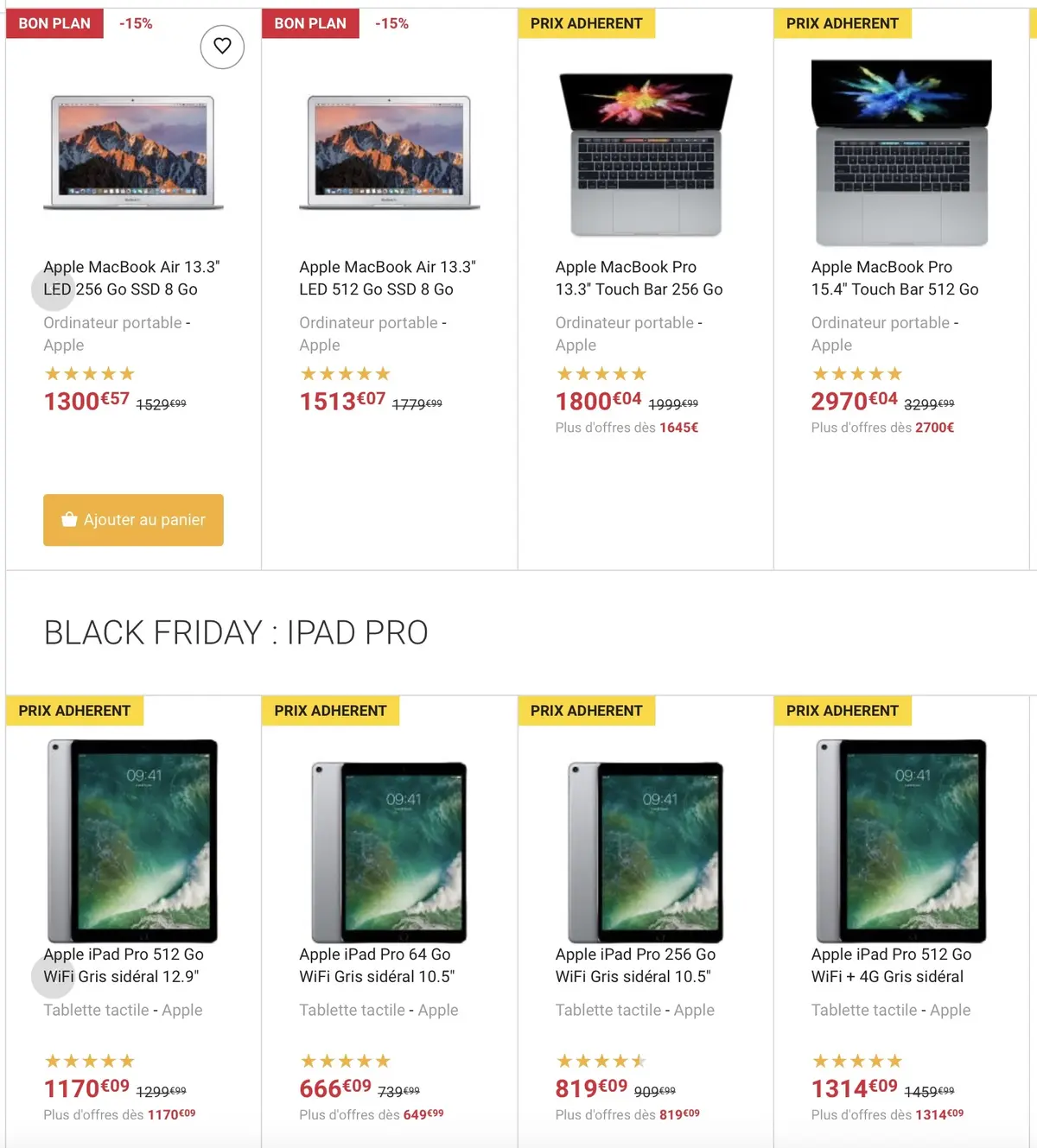 #blackfriday : 10% à 15% de réduction sur les Mac et les iPad