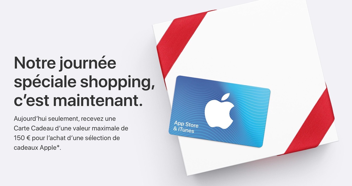 Apple lance ses offres du Black Friday en France et distribue des cartes cadeau