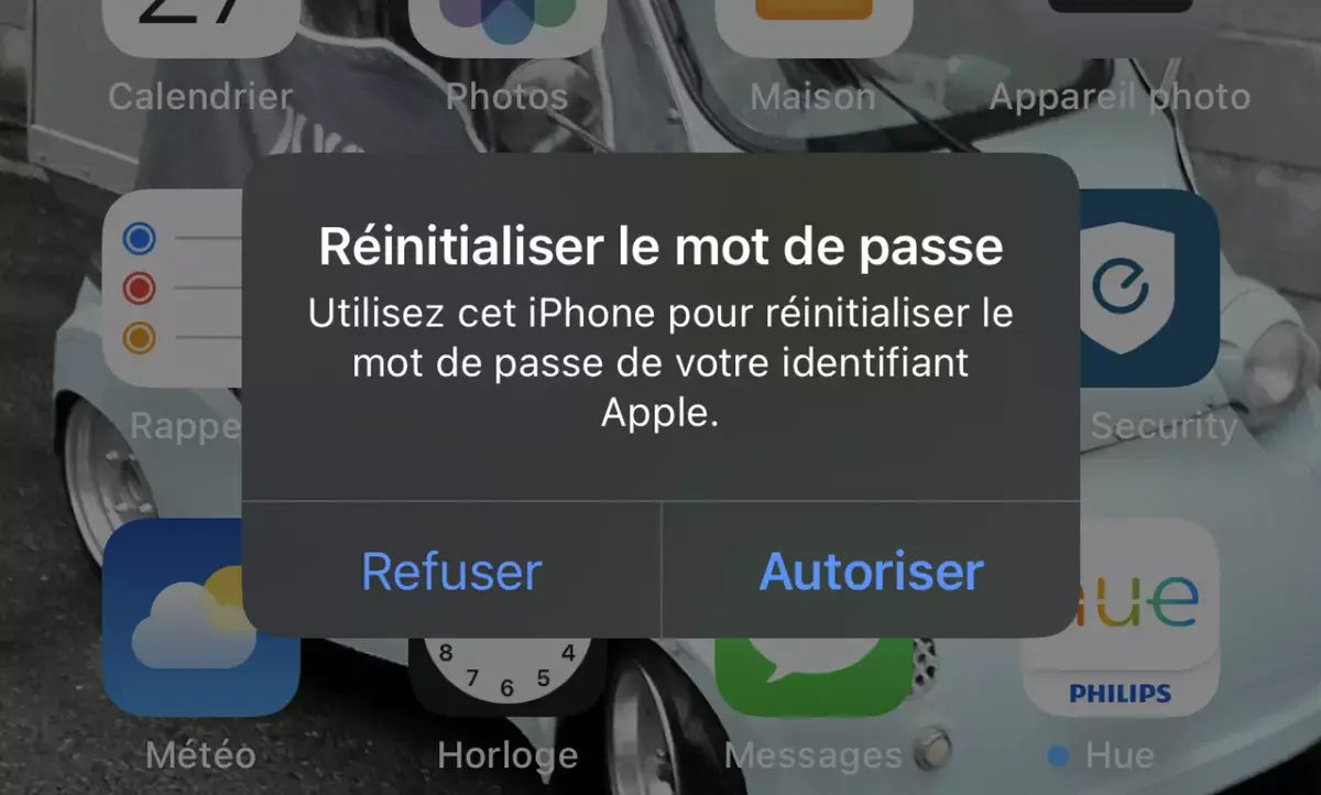 Attention réinitialisation mot de passe Apple tentative de phishing