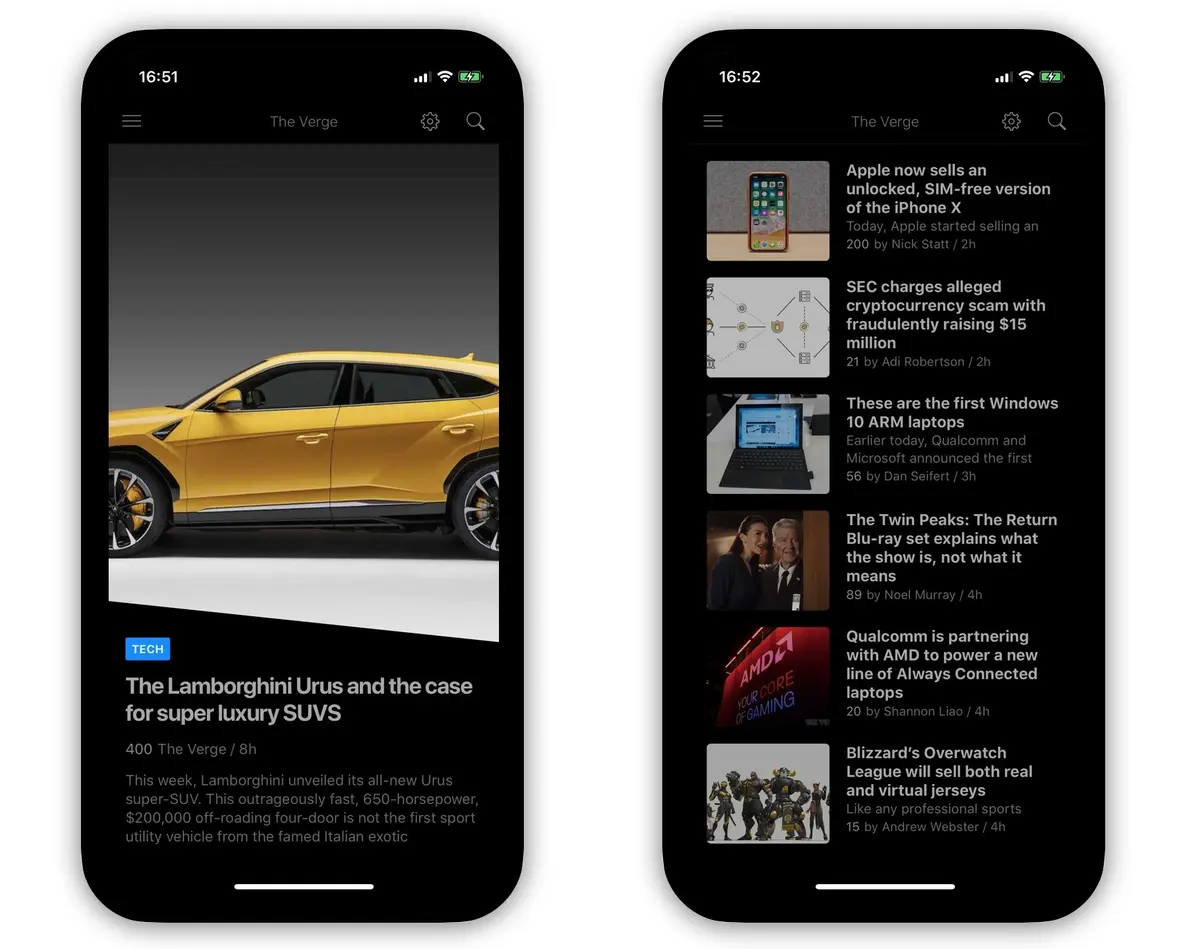 Feedly gagne un mode sombre et s'adapte à l'écran de l'iPhone X