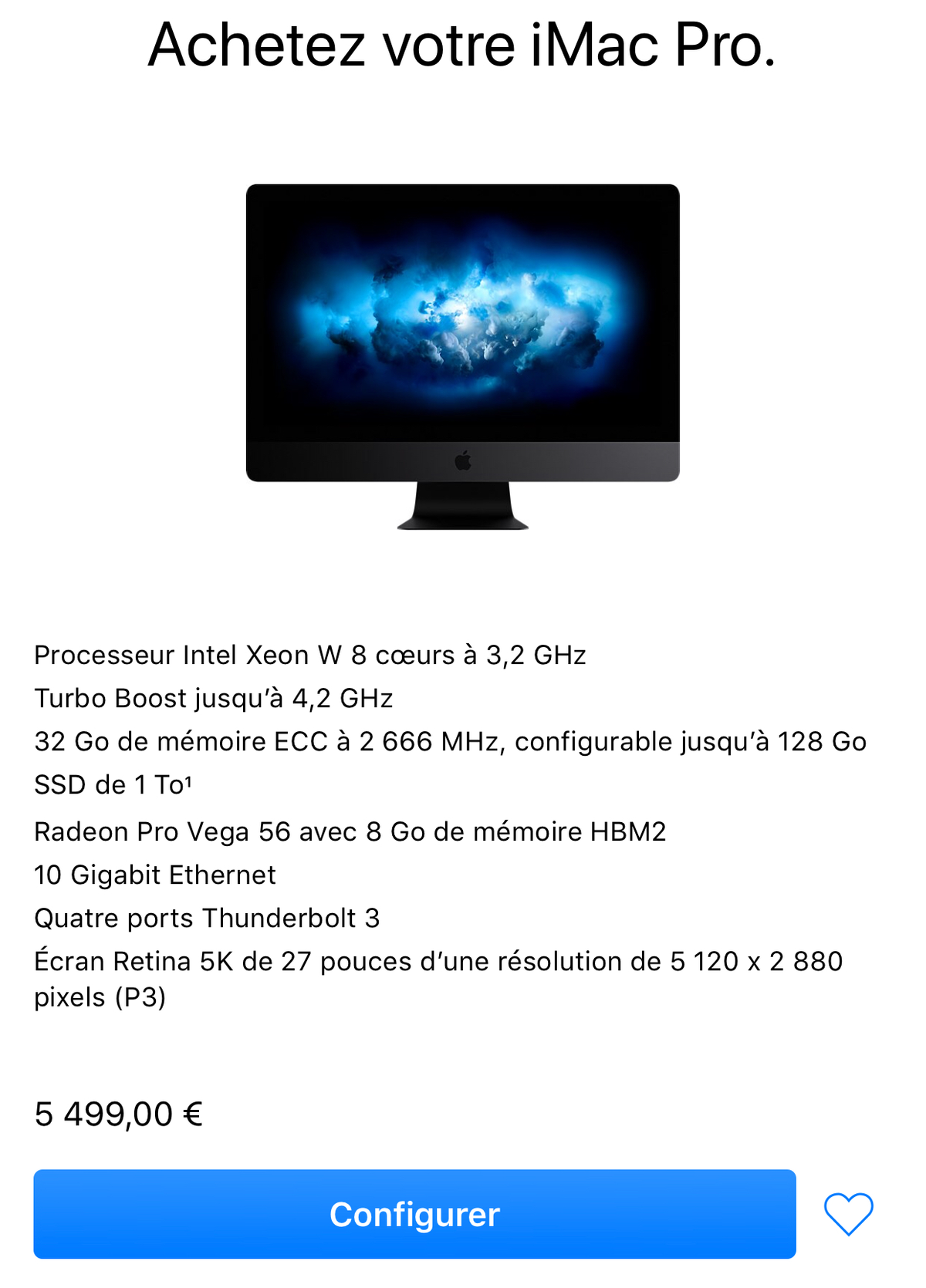 L'iMac Pro est en vente dans l'Apple Store !