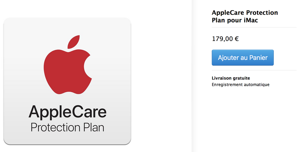L'AppleCare Protection Plan pour l'iMac Pro reste à 179 €