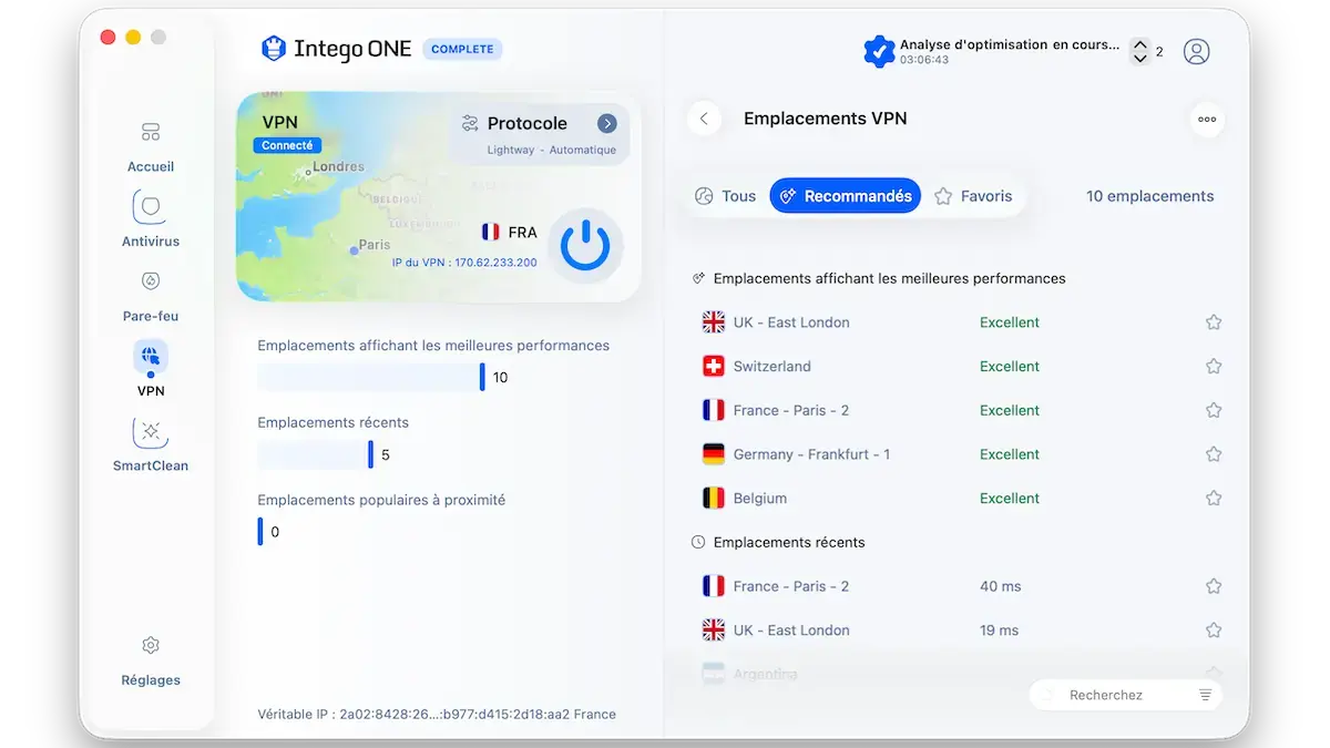 Serveurs VPN Intego ONE