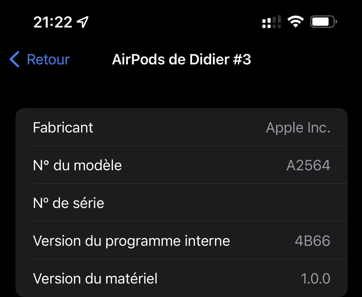 Nos AirPods 3 encore en 4B66