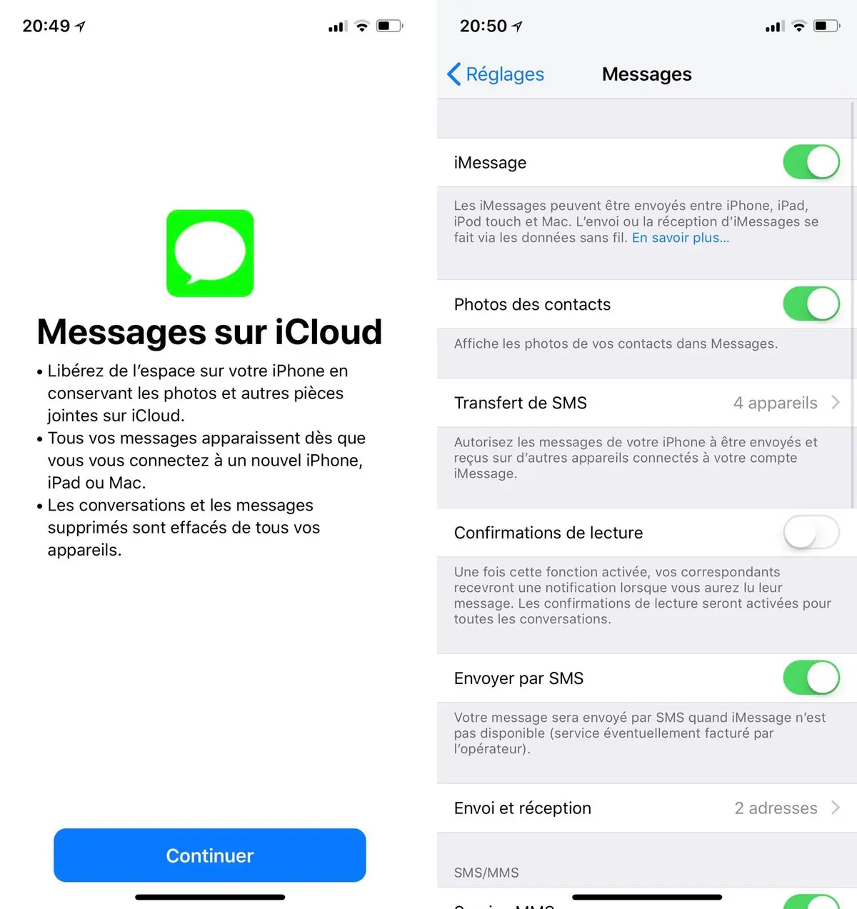 iOS 11.3 : les Messages enfin sur iCloud