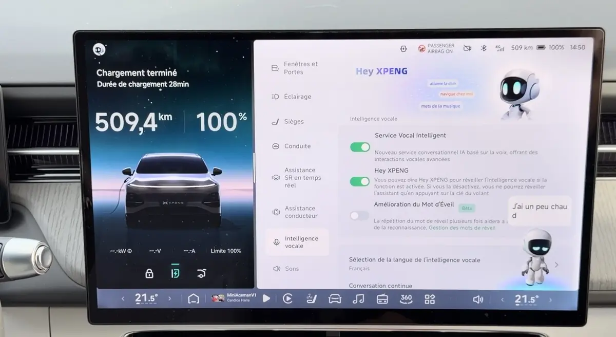 Test des &eacute;crans du XPeng G6 2026&nbsp;: sentinelle, XCombo... &agrave; la hauteur de Tesla&nbsp;!