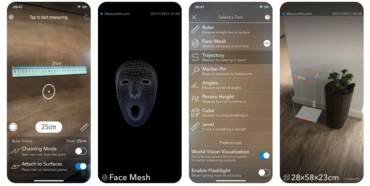 AR MeasureKit offre une semaine d'essai pour chacun de ses outils "Pro"