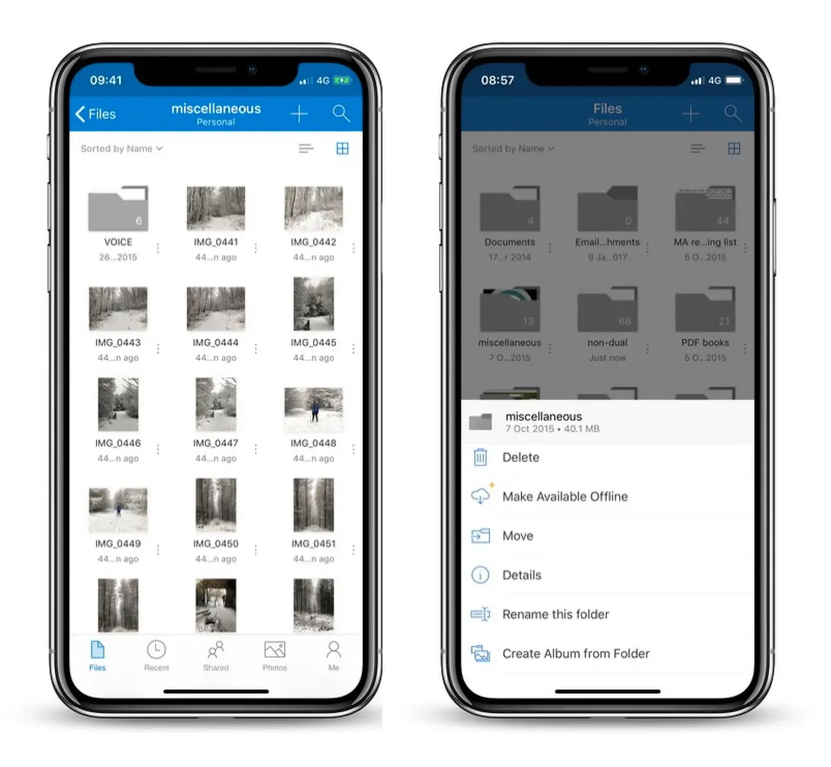 OneDrive fait peau neuve et s'installe dans l'app Fichiers