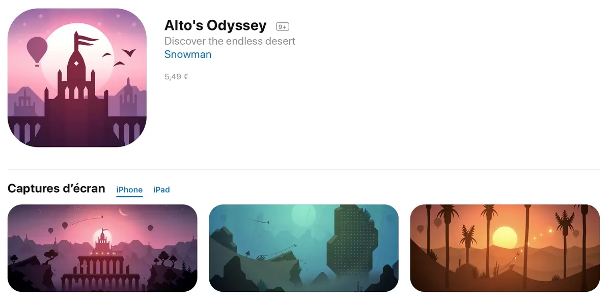 Alto's Odyssey est disponible (en avance) sur iPhone, iPad et Apple TV !