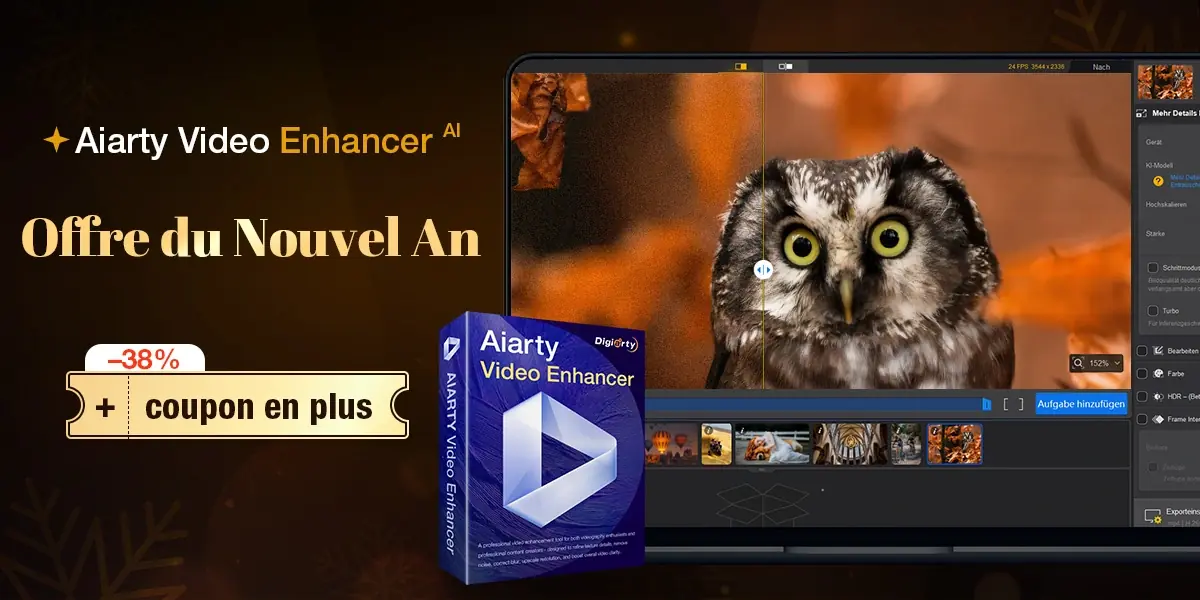 AiArty Video Enhancer&nbsp;: redonner vie &agrave; vos vid&eacute;os gr&acirc;ce &agrave; l&rsquo;IA, avec une offre &agrave; vie in&eacute;dite