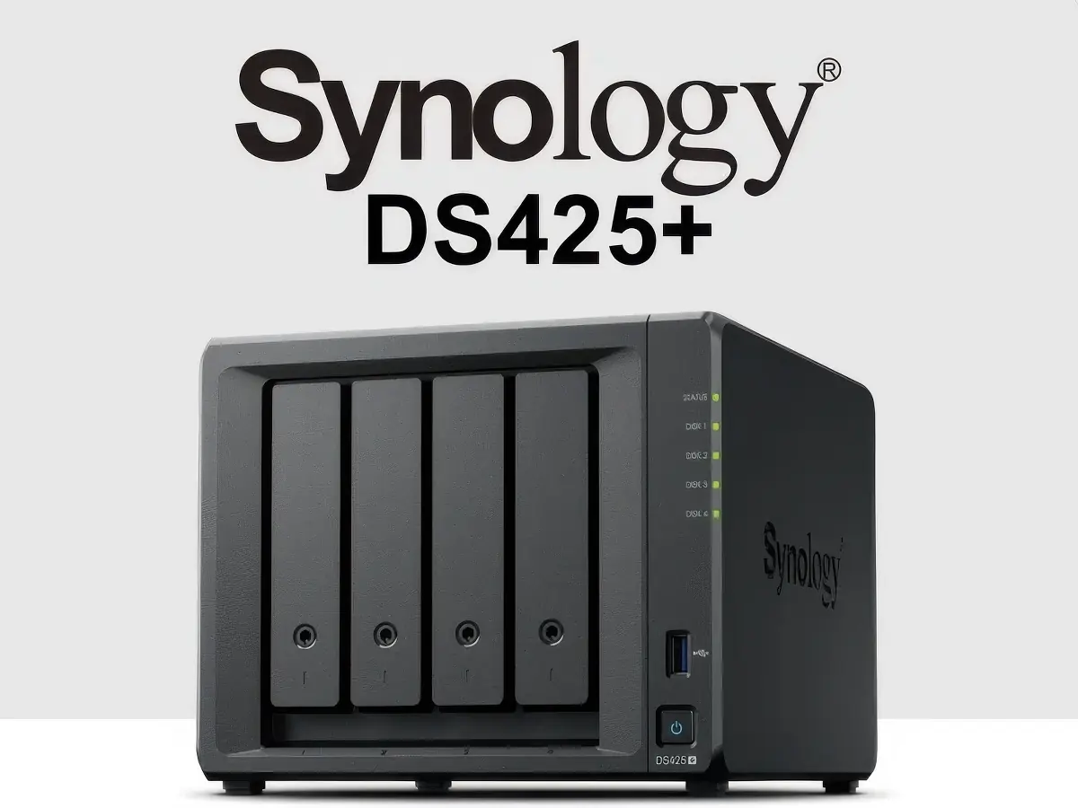NAS Synology DS425+ 4 Baies Avec 16 To De Stockage (4x HAT3300-4To) - Processeur Intel Celeron J4125, 2 Go RAM, Ports 2.5GbE & 1GbE, Emplacements NVMe M.2