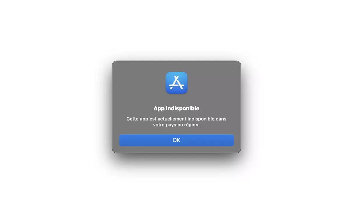 Voici le triste message de l'App Store